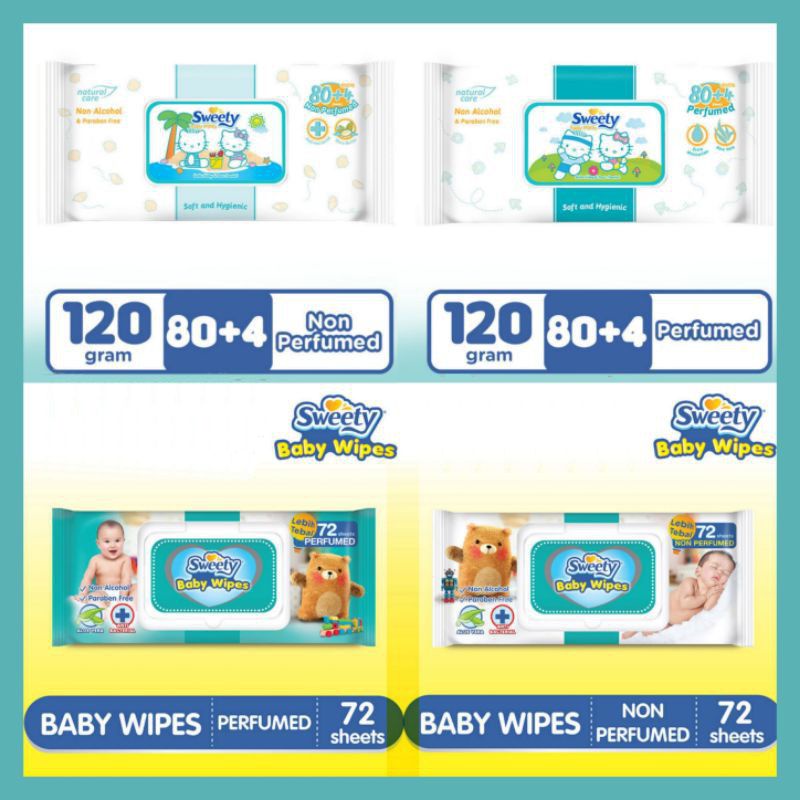 Sweety Tisu Basah Sweety Baby Wipes 80 Sheet