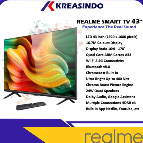 Ready&Siapkirim Realme Smart Tv Android 43 Inch Garansi Resmi