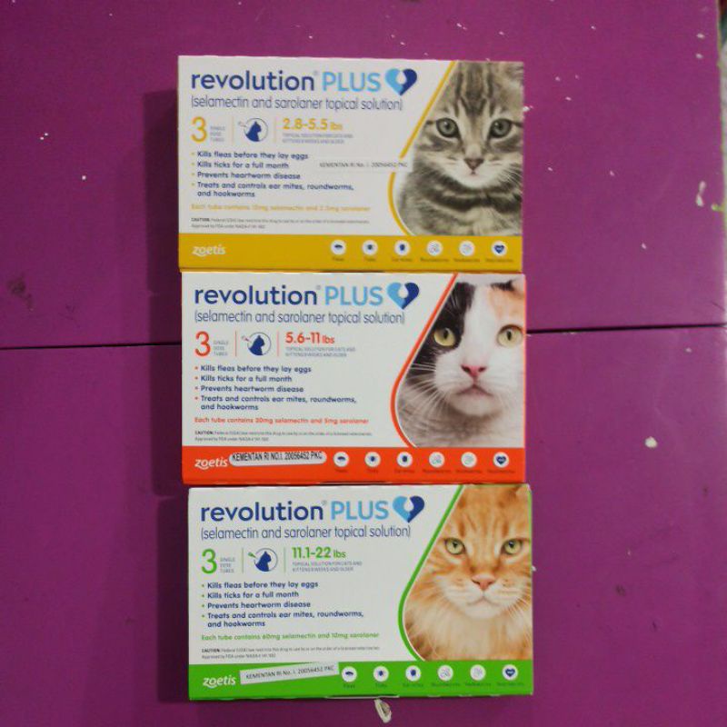 Obat tetes kutu kucing revolution plus cat 1 box