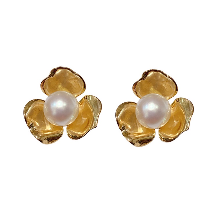 925 sterling silver bunga mutiara stud anting-anting wanita kecil dan sederhana bermutu tinggi antin