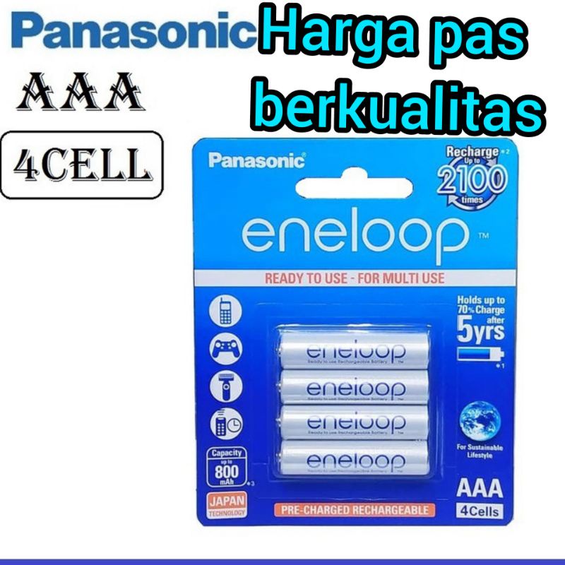 batre charger panasonic enelop 800mh a3 1.2v harga per4pc