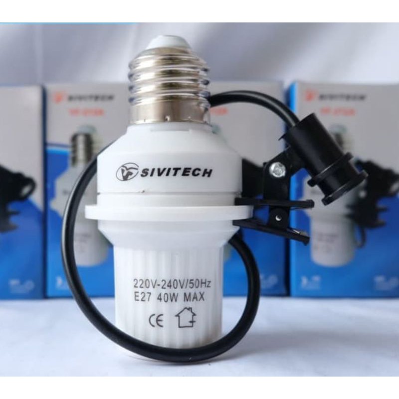 FITTING LAMPU SENSOR  OTOMATIS CAHAYA TIMER SIANG dan MALAM JALAN E27