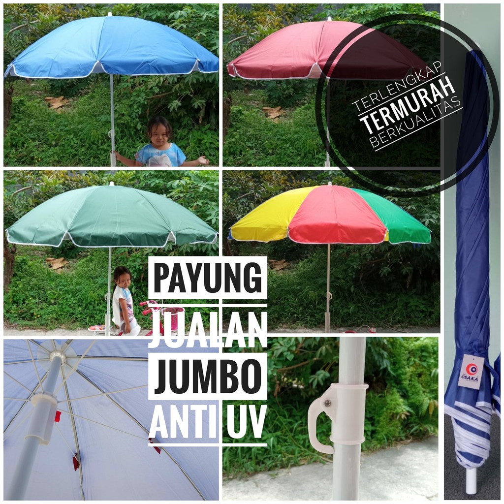 Payung Pantai Tenda Jualan Jumbo Anti UV 35''(170cm) 36''(180cm) Parasol Original Osaka/Nagoya