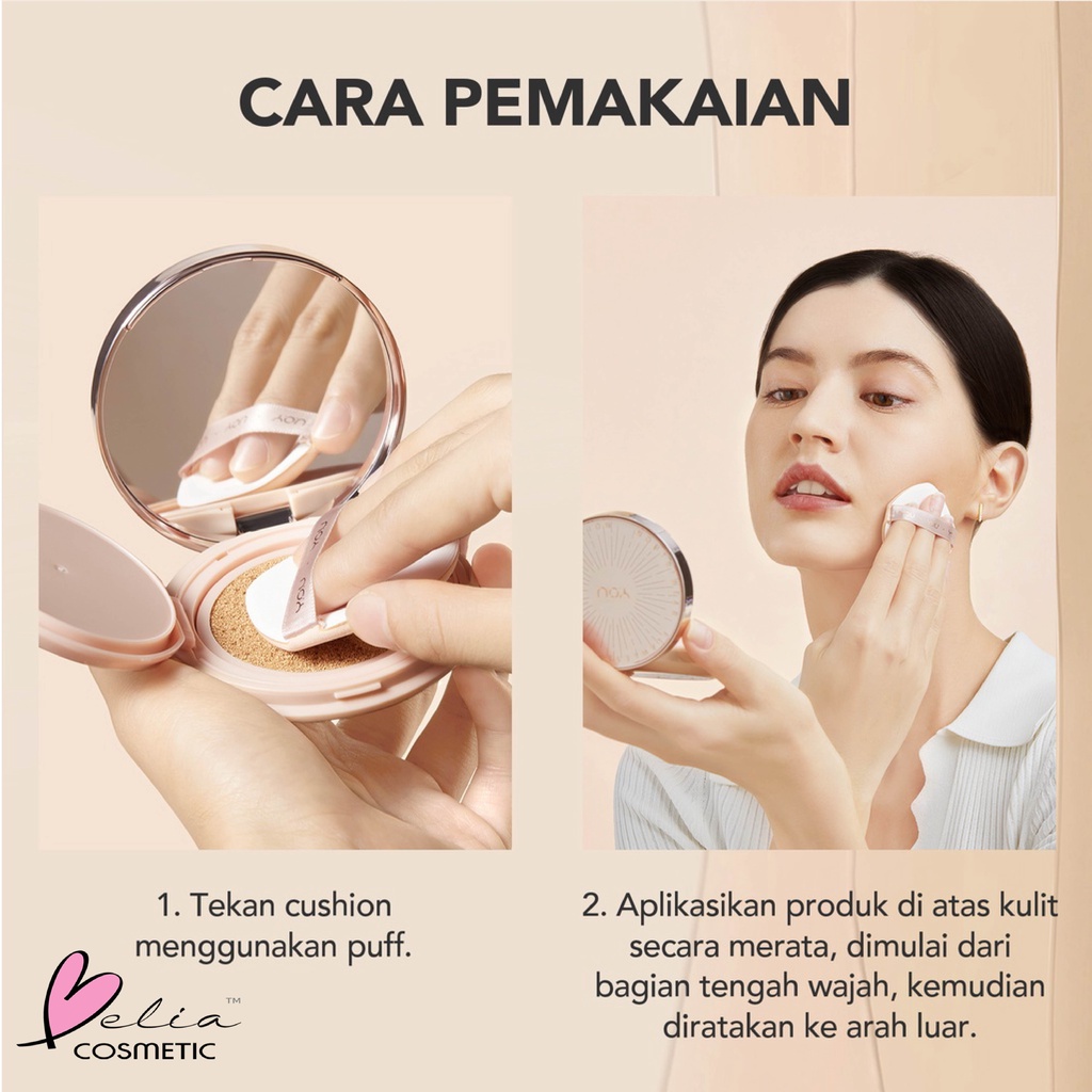 ❤ BELIA ❤ YOU Noutriwear+ Flawless Cushion Foundation SPF 40 PA+++ | Full Size | Refill Size | Waterproof | Tahan Lama | BPOM