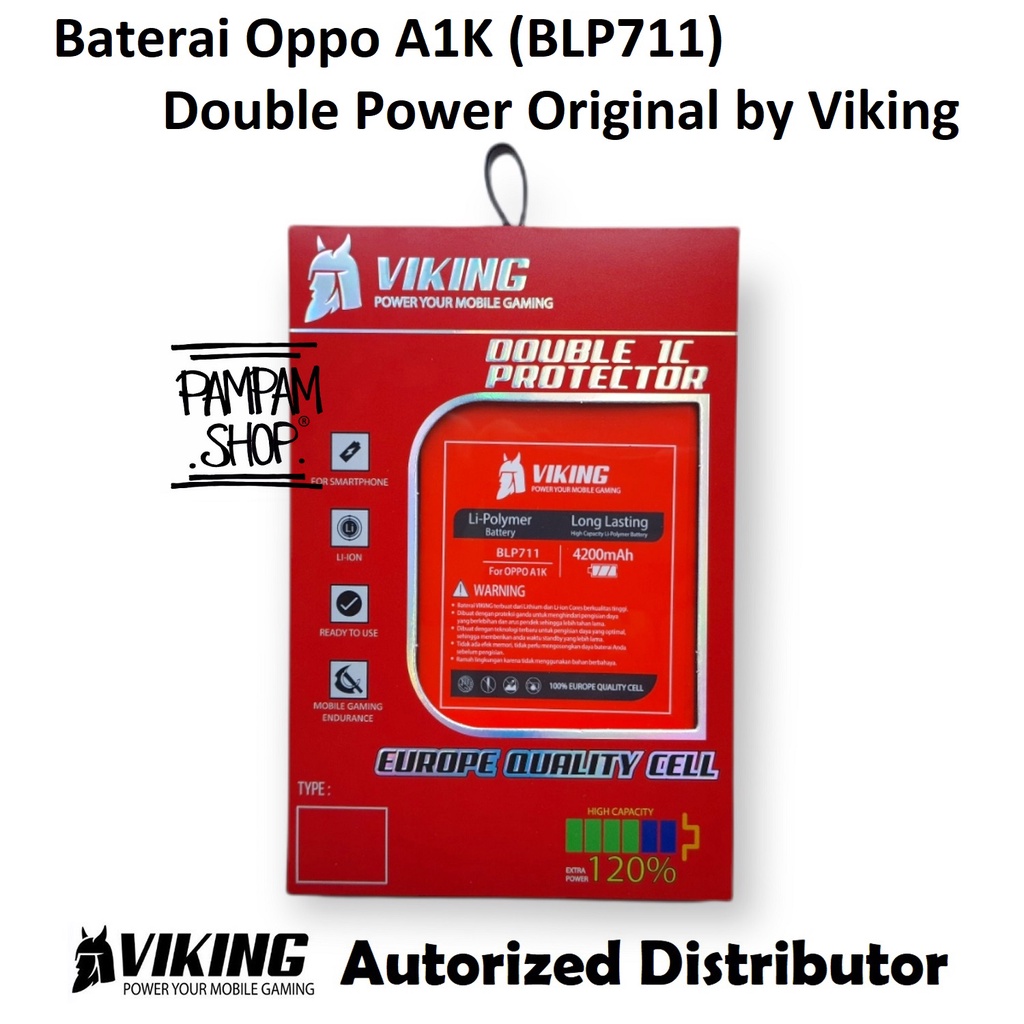 Baterai VIKING Double Power Original Oppo A1K BLP711 BLP 711 Batre Batrai Battery Handphone Ori