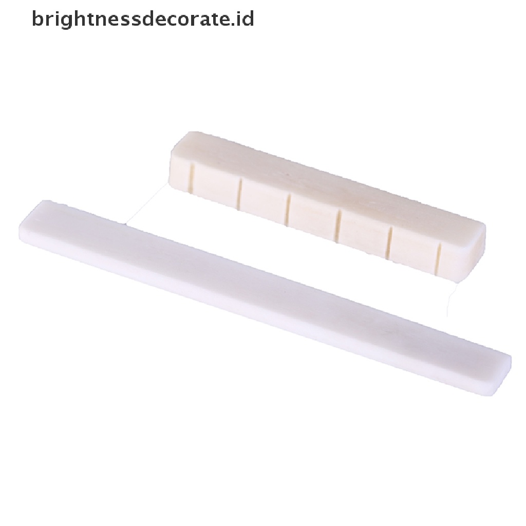 Bridge Saddle Dan Nut Set 6 Senar Warna Putih Untuk Gitar Klasik