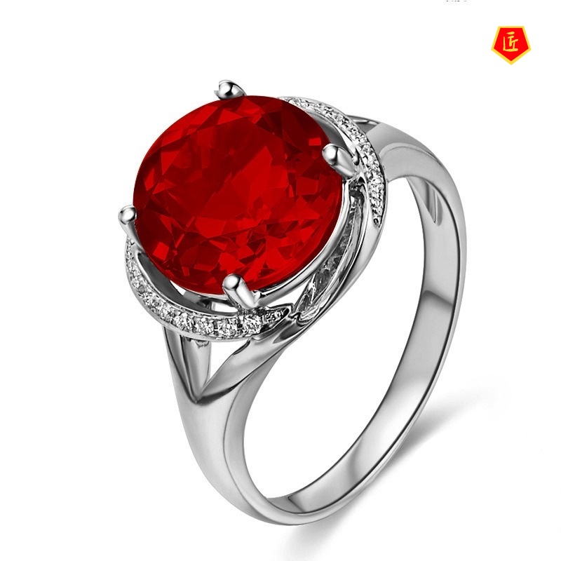 [Ready Stock]Elegant 18K Rose Gold Blue Topaz Ring