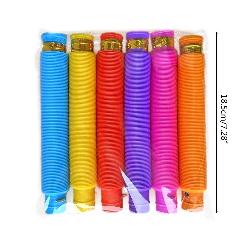 Mary Light Up for Pop Tube Toy 6PCS Mainan Pereda Stres Stretch Wrap Fidget Gag Untuk A