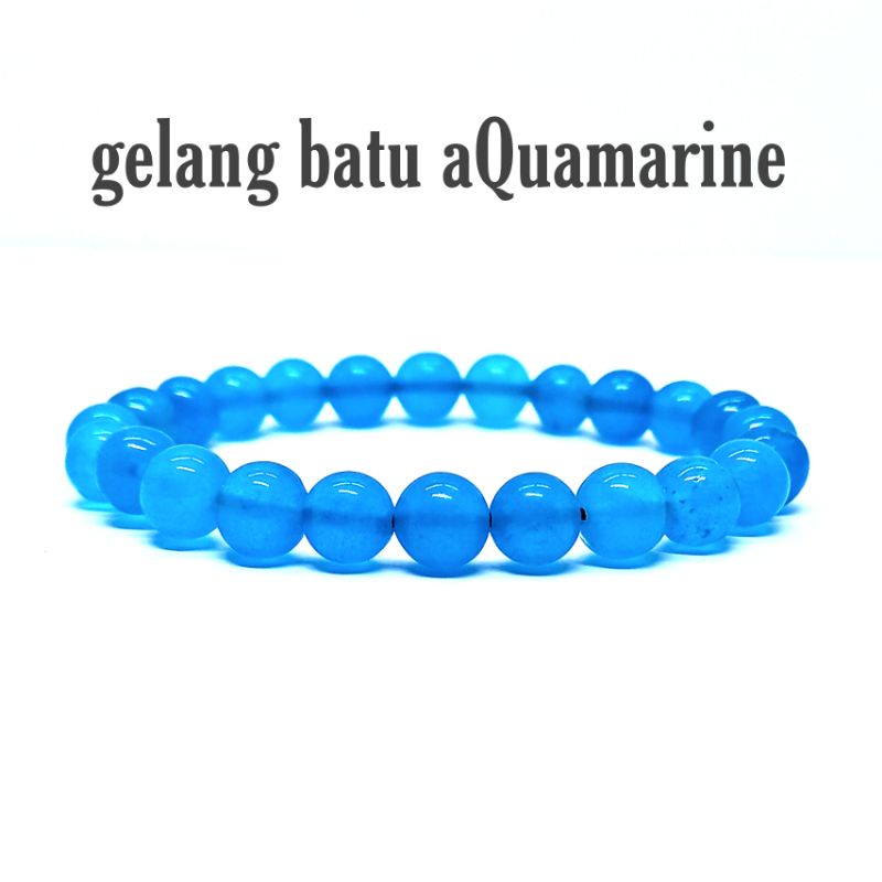 Gelang Batu Aquamarine Asli Natural
