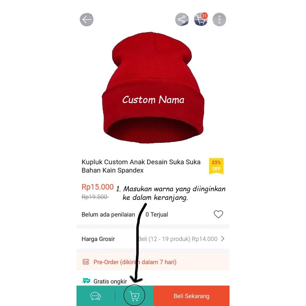 Kupluk Custom Bordir Anak Gratis Nama Suka Suka-3