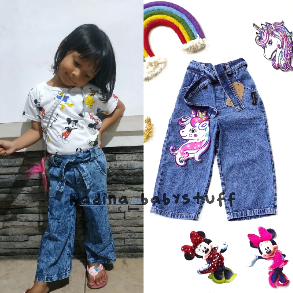 CELANA KULOT JEANS SNOW BLUE ANAK PEREMPUAN/ CELANA JEANS SNOW BLUE ANAK/ CELANA ANAK LOL LED
