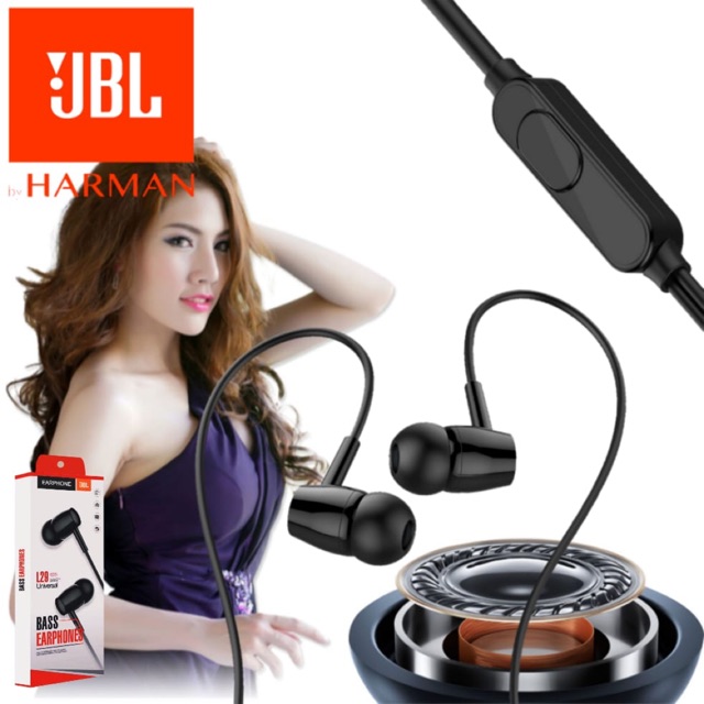 Headset hf JBL L29 colokan 3.5 universal extra bass pack import