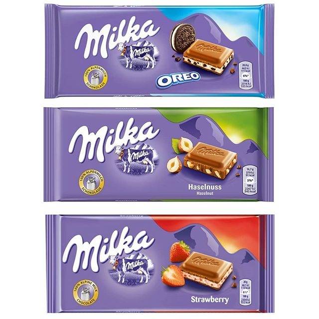 Coklat Cokelat Milka Chocolate Bar 100g Oreo Hazelnut Strawberry
