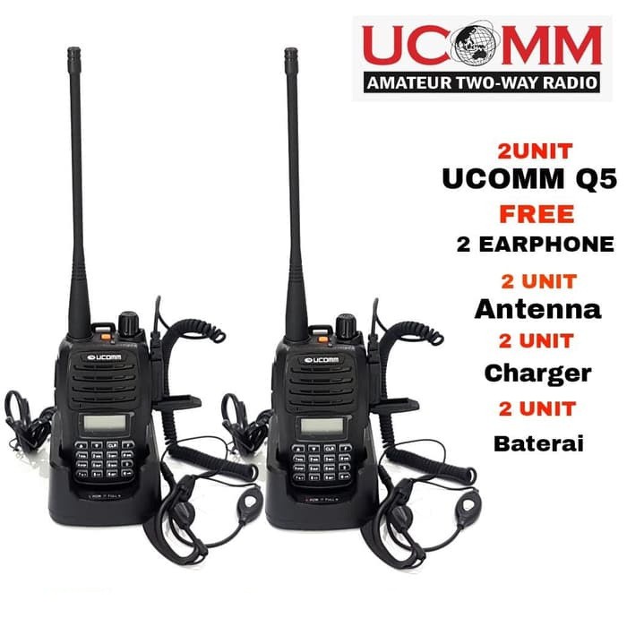 Ht Ucomm Q5 Sepasang Lengkap Dengan Earphone