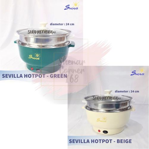 SHENAR PANCI LISTRIK WAJAN KUKUS ELEKTRIK FRYING PAN PORTABLE ELECTRIC COOKING POT WITH STEAMER PANCI - GRANADA SEVILLA SUNDAY HOTPOT, SHENARCORNER168