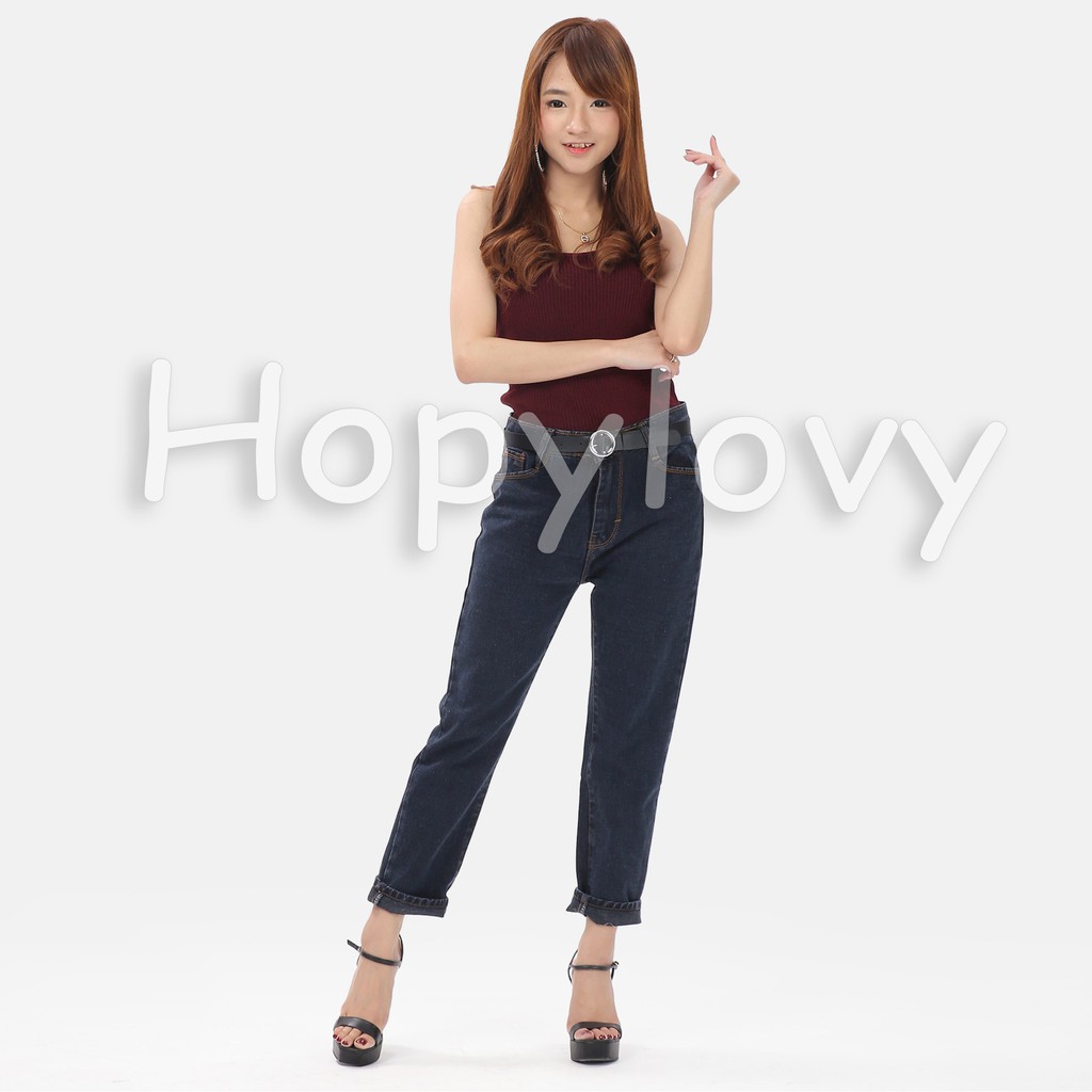 PROMO CELANA BOYFRIEND JEANS WANITA // FREE BELT / BF POLOS HOPYLOVY