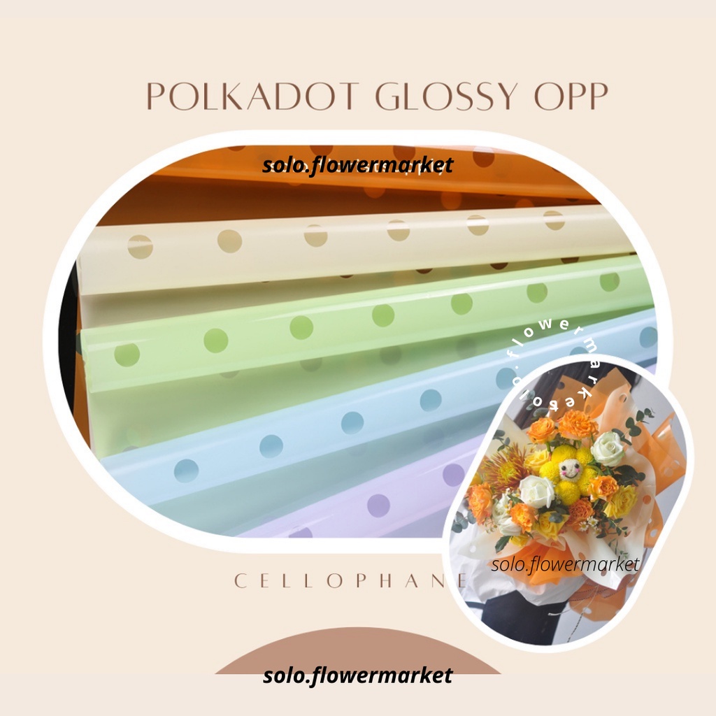 Jual WRAPPING PAPER POLKADOT GLOSSY OPP LIST LINE GOLD LINE SILVER LINE ...