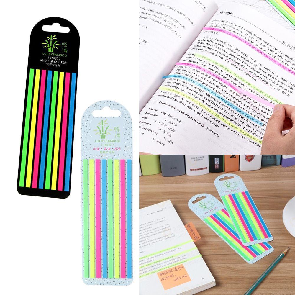 Nanas 160pcs /set Sticky Notes Stationery Tembus Tab Strip Perlengkapan Kantor Label Paster Stiker