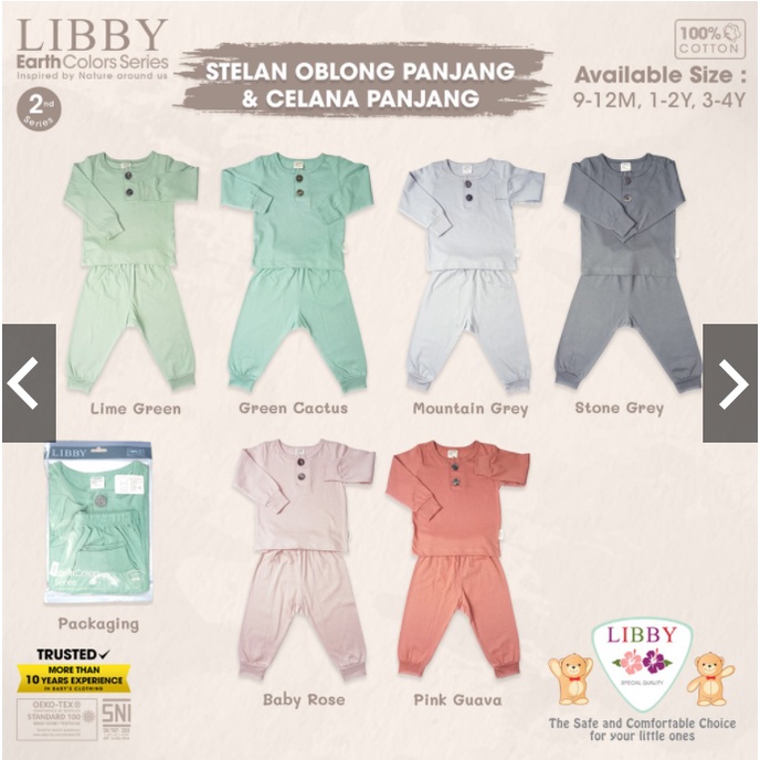 Setelan Baju Bayi Piyama Bayi Oblong Panjang LIBBY EARTH SERIES SNI LB03