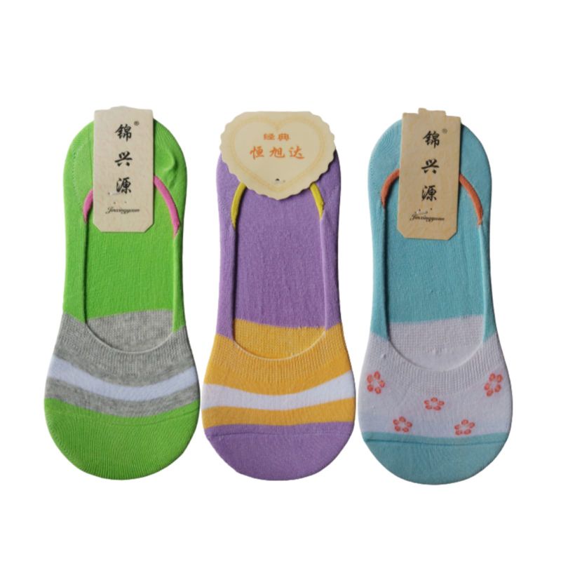 KAOS KAKI BALET INVISIBLE/KAOS KAKI PENDEK BAWAH MATAKAKI  MOTIF( 6 PASANG ) (RANDOM)