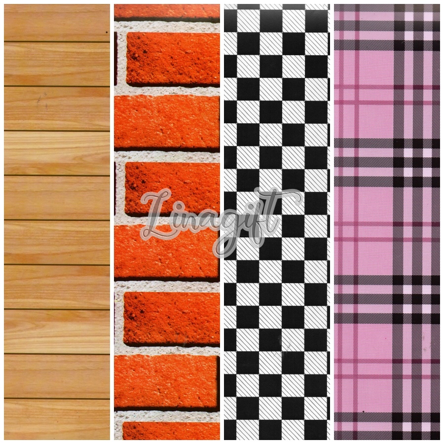 ( 5 Lembar ) SR PLAID - KERTAS KADO GLOSY - GIFT WRAP PAPER STRIPES POLOS KAYU WOOD BRICK BATA MERAH XHECKERED PLAID PINK BROWN CREAM CLASSIC VINTAGE KOTAK PINK CHECKERED PLAID CLASSIC VINTAGE KADO PRESENT