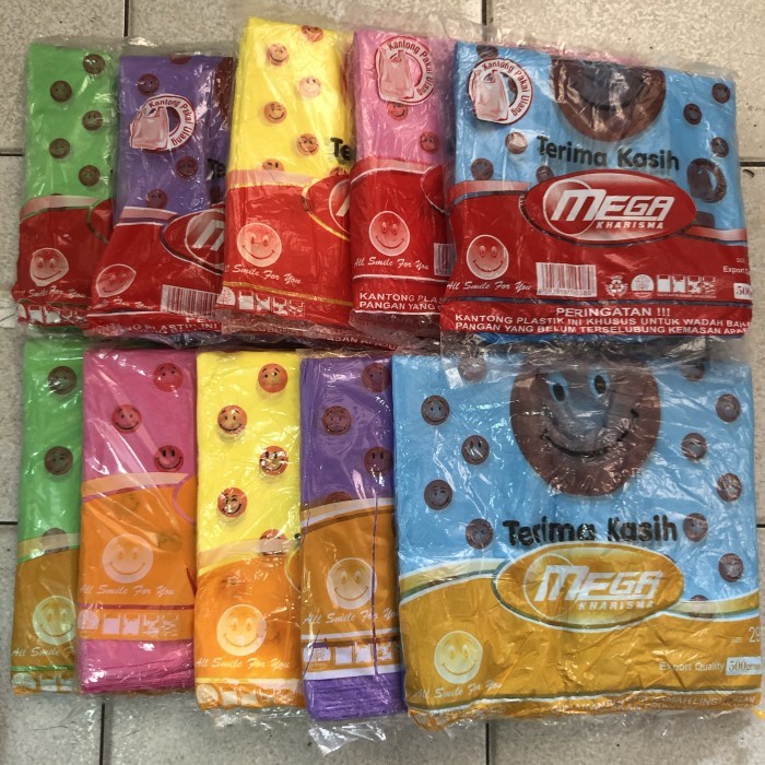 Kantong HD/Kantong Kresek/Kantong Plastik Warna/HD Mega Smile 500gram