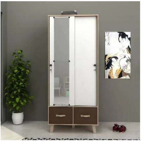 Lemari pakaian simple Arnor WD2 kayu baju minimalis modern simpel unik