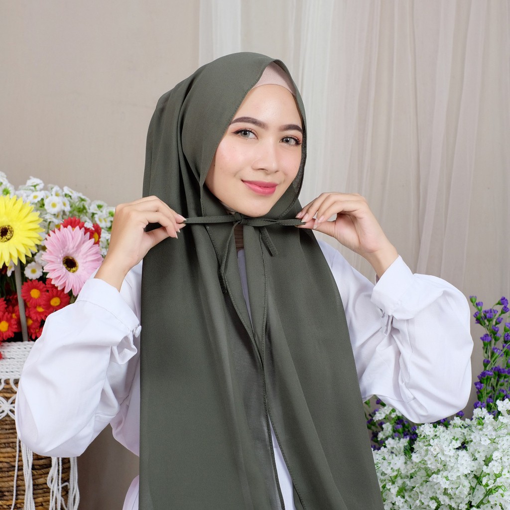 PTLCR - PASHMINA NISSA SABYAN POLOS TALI PREMIUM CERUTI BABYDOLL 175X80CM / HIJAB MUSLIM / JILBAB