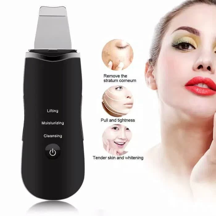 Alat Facial Ultrasonic Skin Scrubber Penghilang Jerawat dan Komedo shovel model spatula original