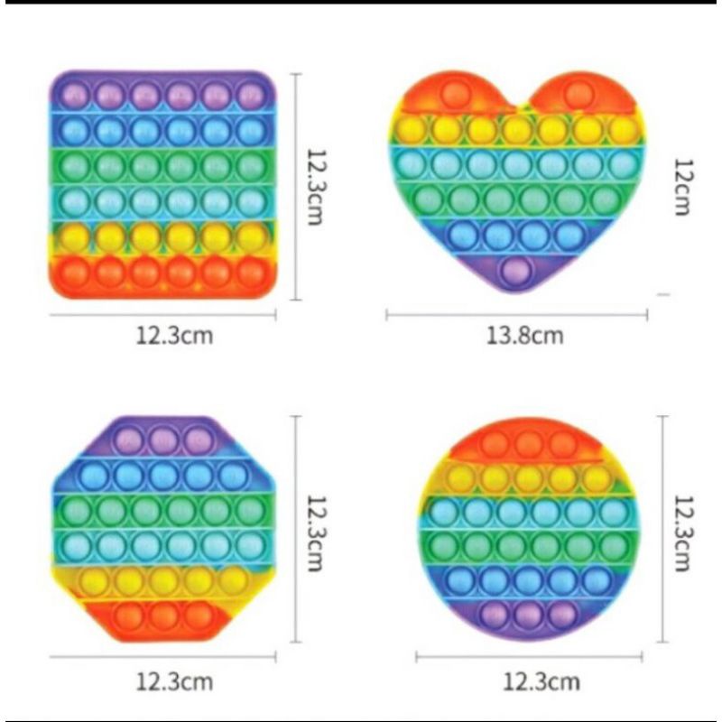 New fidget push Pop Its Round Toy Push bubble stress kids pop it murah popit mainan anak rainbow-Kotak Rainbow