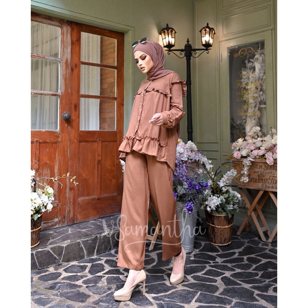 vSamantha - Pajamas One Set Rayon Premium Rossa / Setelan Rayon Wanita