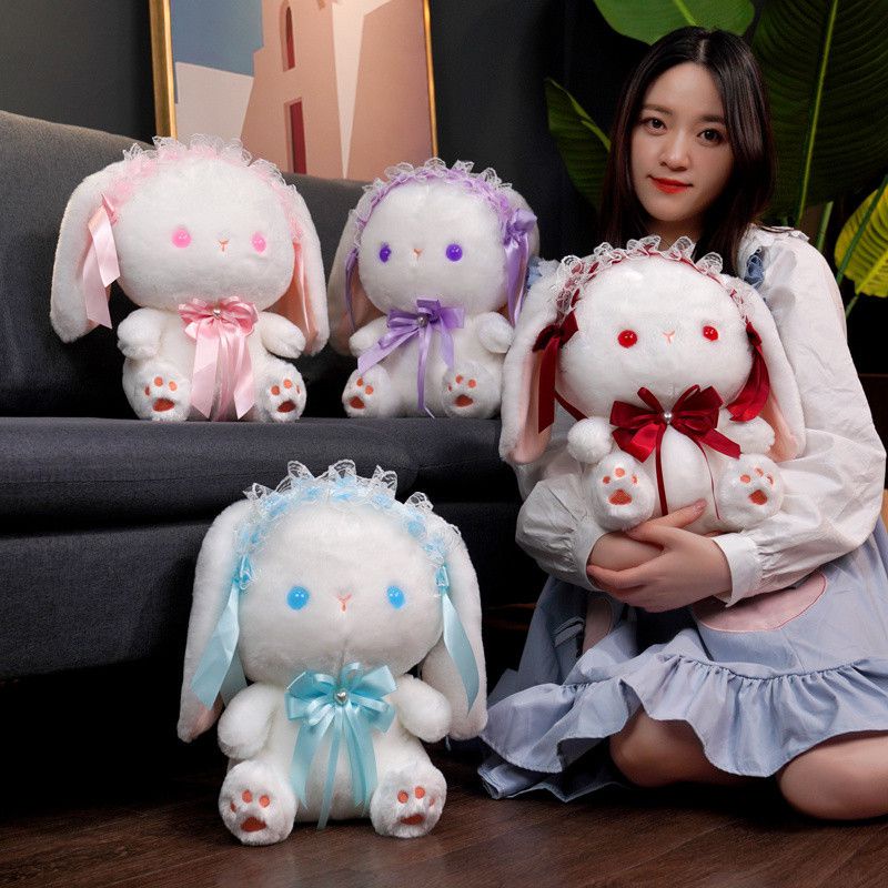 25/30cm Cute Cartoon Lolita Rabbit / Bunny Plush Baby Toy Doll Kawaii Plushie Stuffed Animal Gift for Girls Boys Girlfriends