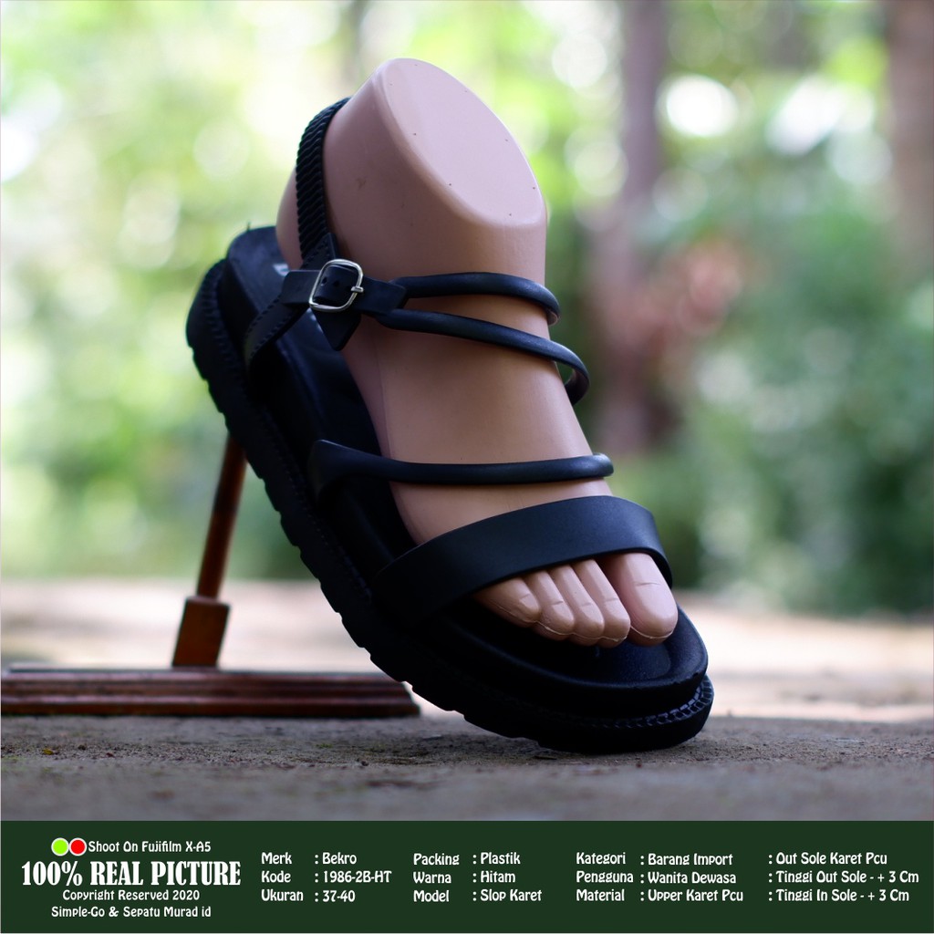 SEPATU SANDAL TALI KARET WANITA IMPORT BEKRO 1986 14B &amp; 1986 2B 37- 40