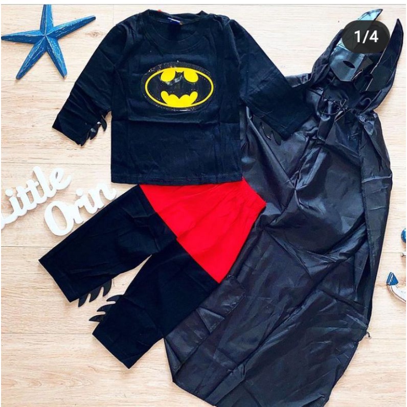 Baju Anak kostum batman + topeng  baju anak spiderman