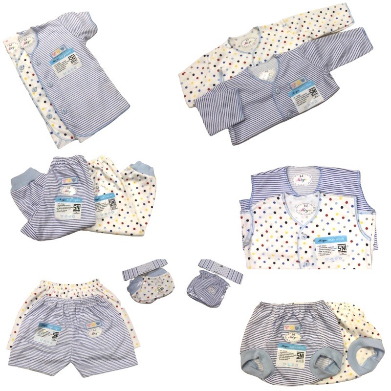 PAKET BAJU BAYI NEWBORN MIYO | PERLENGKAPAN BAYI BARU LAHIR | PAKET BAJU BAYI BARU LAHIR-Blue