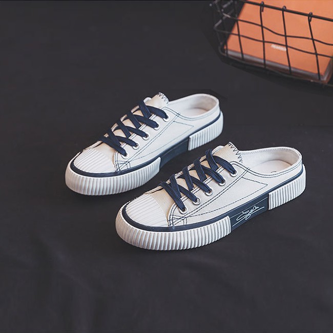 Sepatu Slop Kanvas Wanita Sepatu Sandal Cewek Slip On