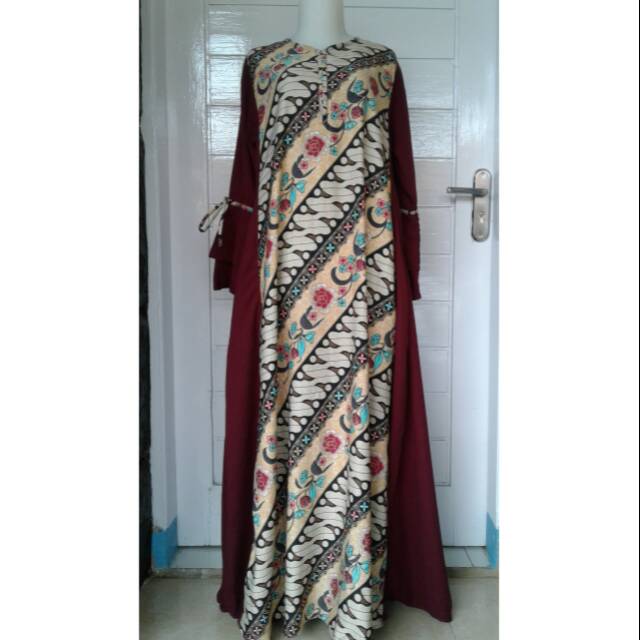 Gamis batik maroon