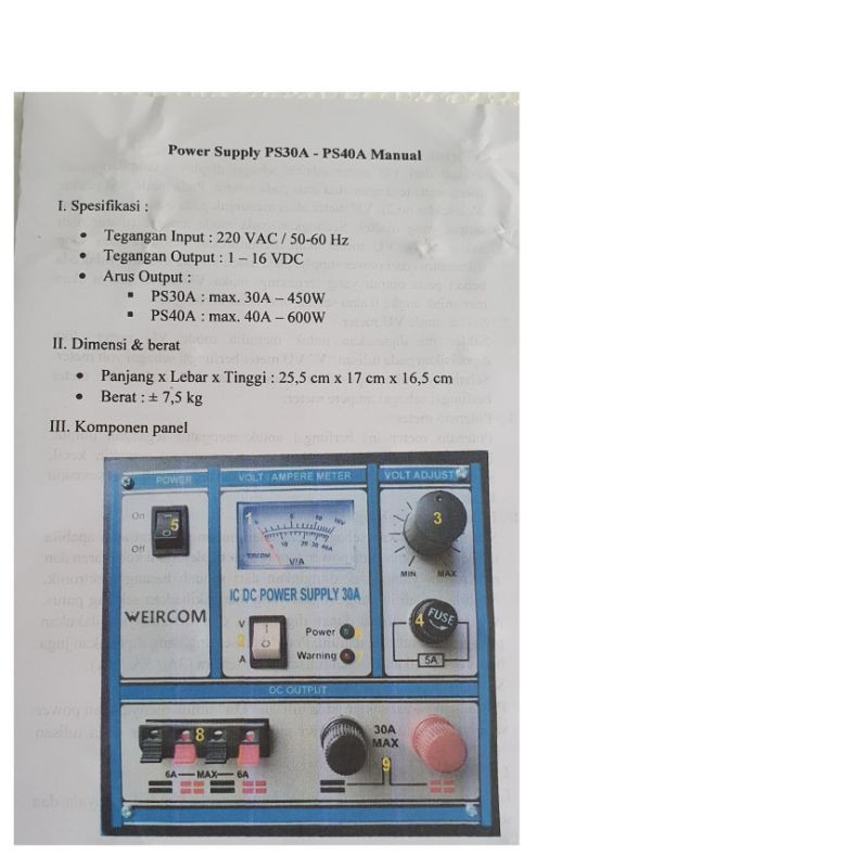 POWER SUPPLY WEIRCOM 30 A ( AMPERE ) NEW PRODUCT ORIGINAL