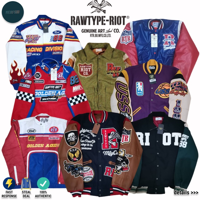 JAKET VARSITY RAWTYPE RIOT RAWTYPERIOT RTR LIMITED EDITION