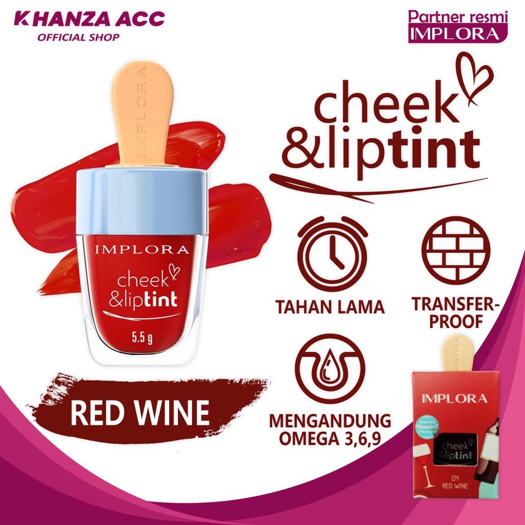 KHANZAACC Implora Cheek and Liptint Original BPOM Lip tint Implora