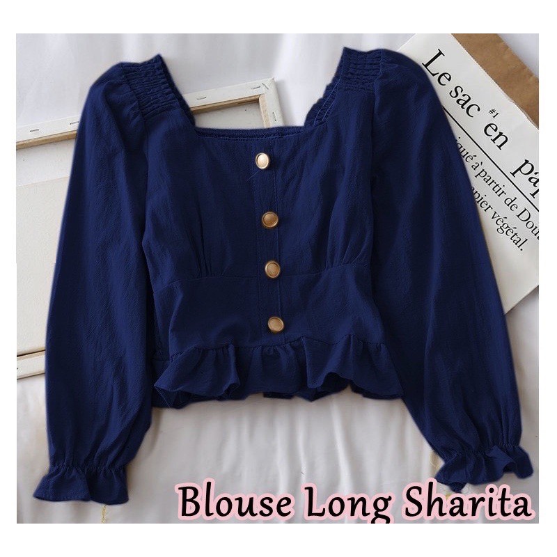 BLOUSE ANITA & SHARITA/ BLOUSE WANITA BAHAN KULIT JERUK/ BAJU CROP WANITA JUMBO-3