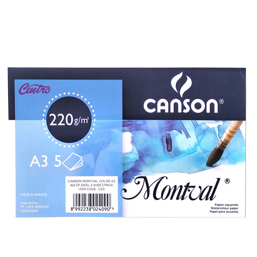 

Canson Montval 220 Gsm A3 Kertas Gambar Cat Air Watercolor Paper