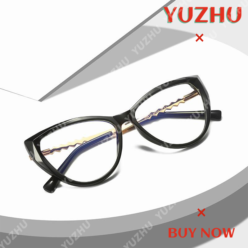 【YUZHU】COD Western Fashion TR90 Bingkai Besar Diamond Crystal Edge Cat Eye Glasses