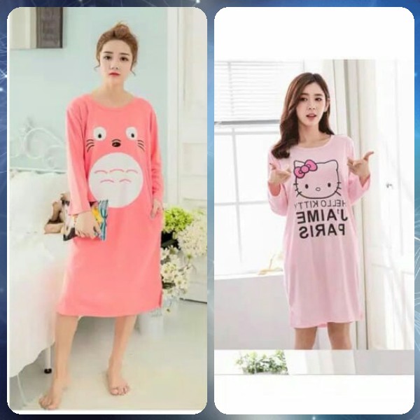 Daster Lengan Panjang / Daster Wanita Import / Daster Import Murah