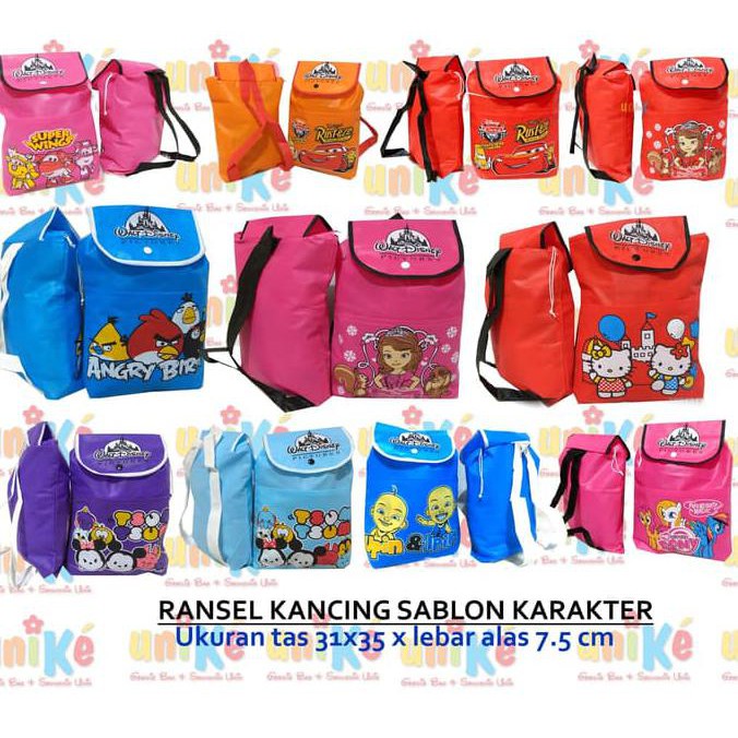 

Produk Unggulan Tas Ransel Gendong Sablon Karakter Goodie Bag Ulang Tahun Anak Goody