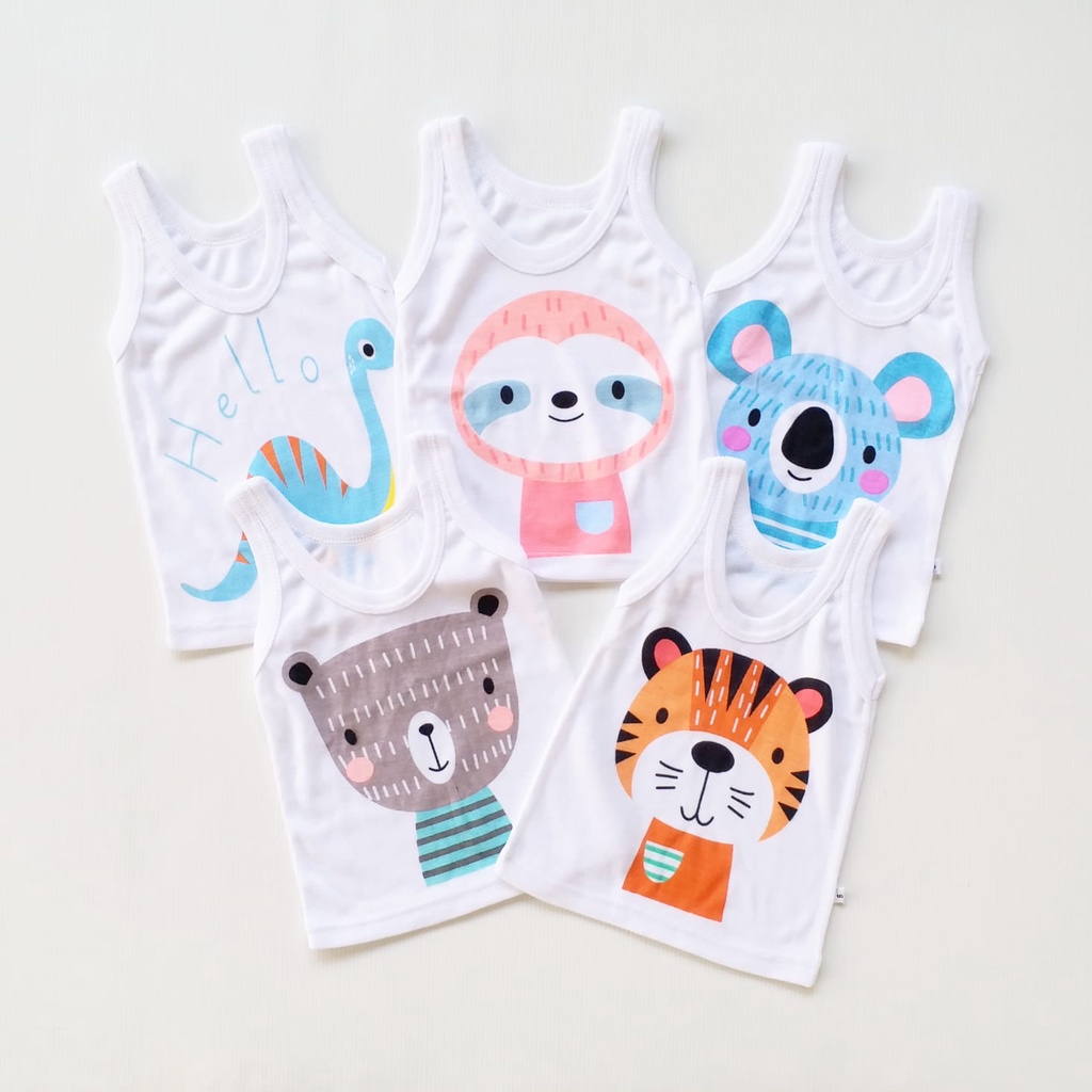 PROMO 10.10 HappyOliver  KAOS SINGLET MOTIF ANAK kaos dalam oblong anak laki2 dan perempuan newborn-3thn