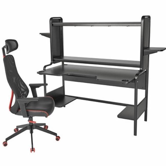 Set Kursi & Meja Gaming Standard International Minimalis Modern_Hitam