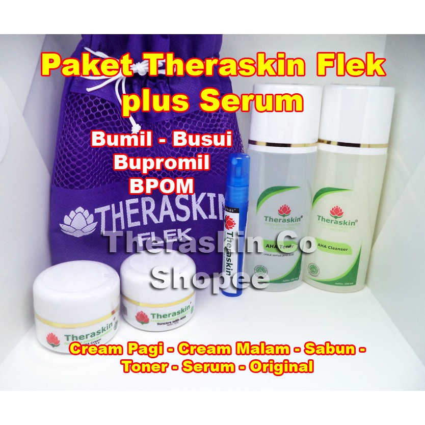 Paket Theraskin Flek Dan Serum Asli - Bumil - Busui - Bupromil Original BPOM / Theraskin Flek Forte 