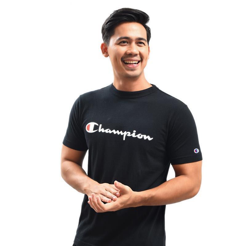 Kaos Baju Tshirt Uni Sex Champion Script Tee Original