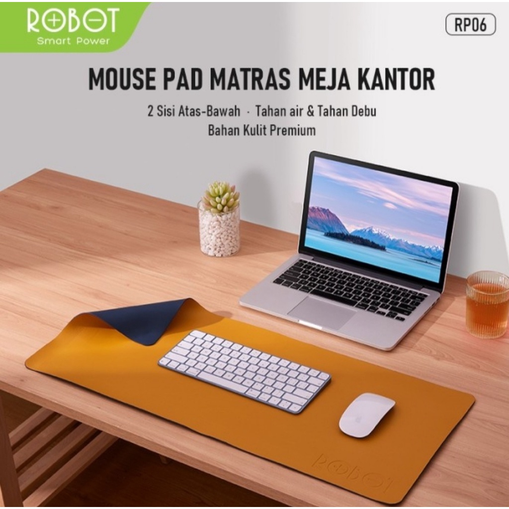 ROBOT RP06 Alas Meja Kerja Laptop Gaming Keyboard Mouse Pad Kulit PU